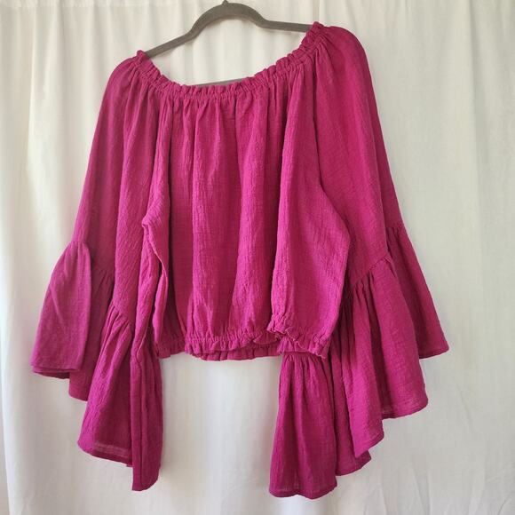 Olivaceous Long Sleeve Top Woman XL Boho Whimsy Romantic Fairy Bell Magenta Pink - Picture 3 of 10